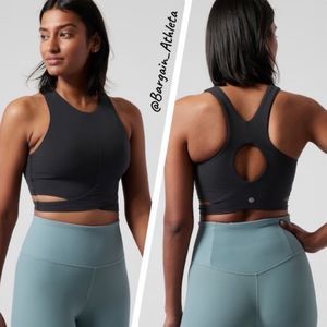 Athleta Conscious Crop Cut Out Sports Bra 1XL Black yoga athletic crop top